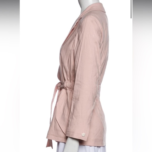 Rag & Bone S Linen Blazer Short Trench Coat Pastel Pink Easter Spring Jacket - Picture 4 of 14
